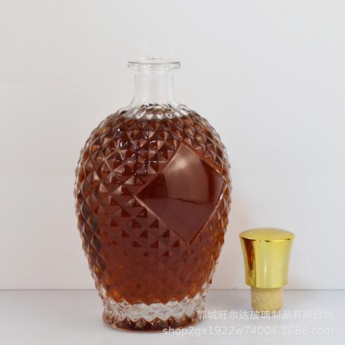厂家透明玻璃洋酒瓶xo白兰地威士忌酒瓶自酿密封原浆葡萄酒红酒瓶